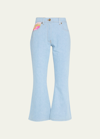 VERSACE VENTAGLI FLARE DENIM PANTS