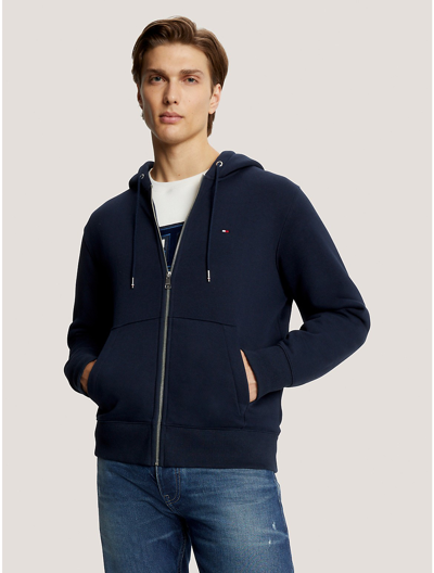 Tommy Hilfiger Flag Logo Zip Hoodie In Desert Sky