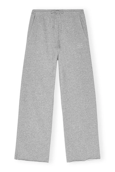 Ganni Trousers In Grey Cotton