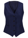 Kiton Silk Cashmere Vest Gilet Blue In Blue