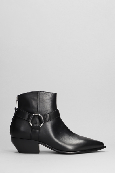 Elena Iachi Black Leather Ankle Boot