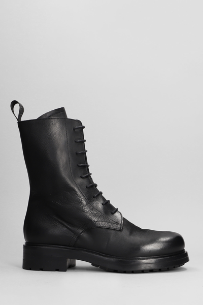 Elena Iachi Combat Boots In Black Leather