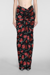 Magda Butrym Appliquéd Floral-print Stretch-jersey Maxi Skirt In Black