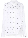 Attico Diana Logo Print Cotton Button-up Shirt In White