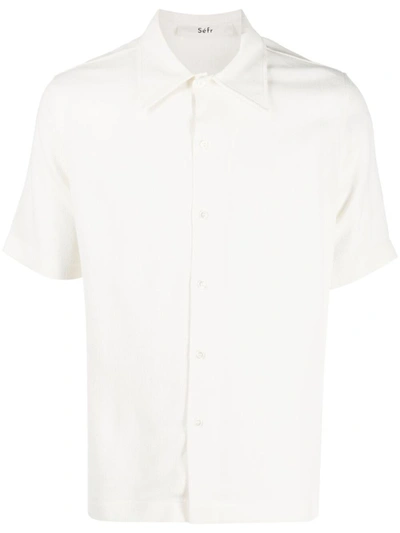 Séfr Buttoned Short-sleeved Shirt In Off White