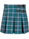 Semicouture Checked Pleated Mini Skirt In Multicolour