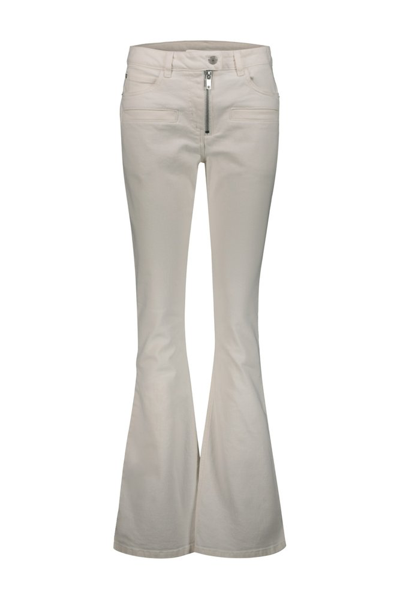 Courrèges Zip Detailed Flared Bootcut Jeans In White