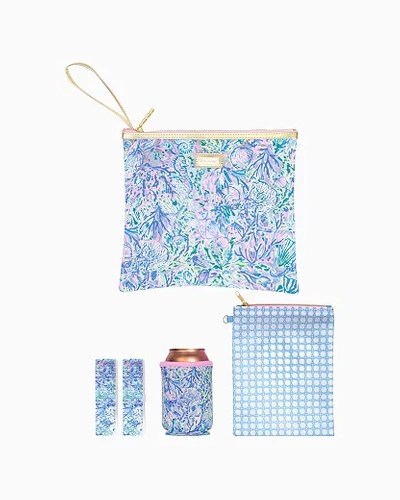 Lilly Pulitzer Beach Day Pouch In Surf Blue Soleil It On Me