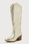 DIRTY LAUNDRY UPWIND GOLD WESTERN KNEE HIGH BOOTS