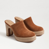 Sam Edelman Shiloh Leather Heel Mule In Brown
