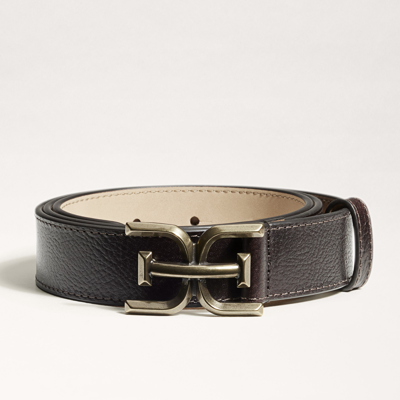 Sam Edelman Logo Stitch Belt In Brown