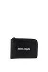 Palm Angels Rectangular Black Leather Card Wallet