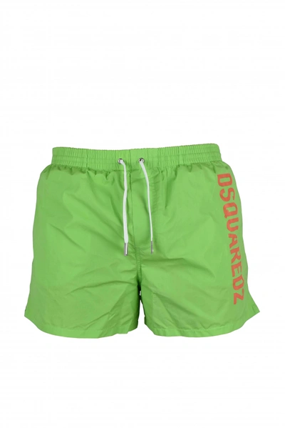 Dsquared2 Logo-print Swim Shorts In Verde E Arancione