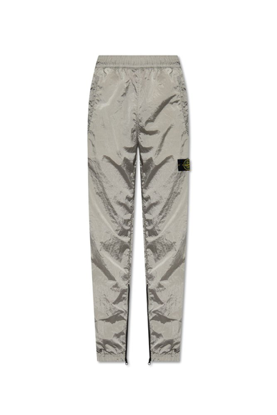 Stone Island Logo Patch Detail Trackpants In Grey