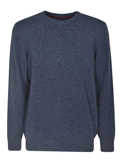 Barbour Tisbury Crewneck Knitted Jumper In Blue