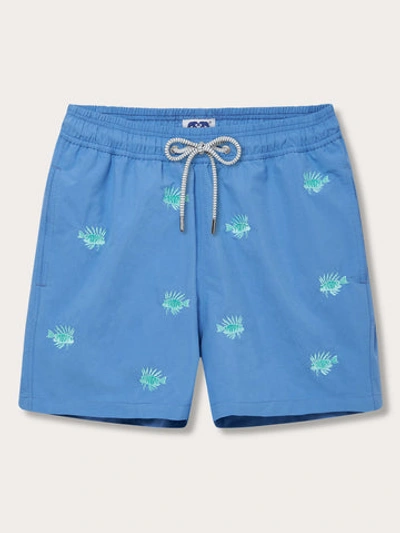Love Brand & Co. Mens Fish Fry Embroidered Staniel Swim Shorts