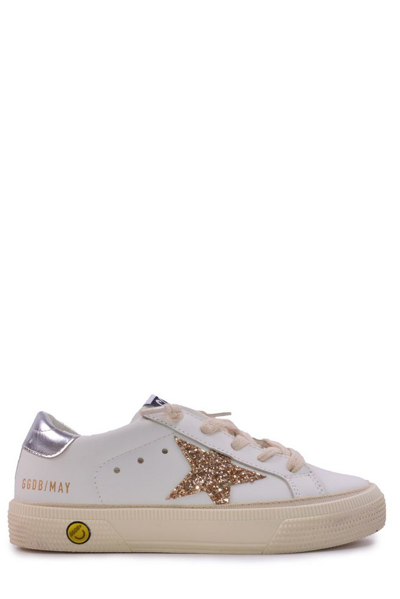 Golden Goose Kids' Super-star Leather Lace-up Sneakers In White
