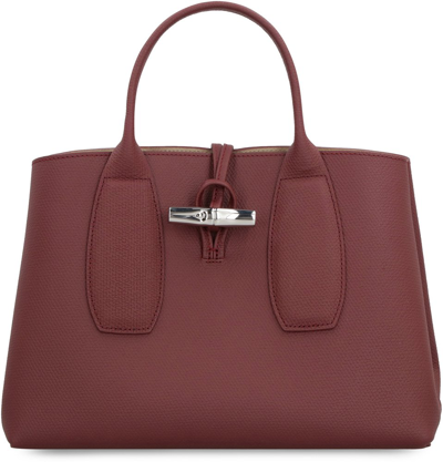 Longchamp Roseau Medium Top Handle Bag In Purple