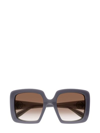 Alexander Mcqueen Eyewear Square Oversized Frame Sunglasses In Grey