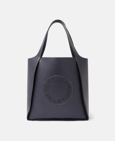 Stella Mccartney Logo Square Tote Bag In Indigo Moon