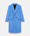Stella Mccartney Long Double-breasted Coat In Cornflower Blue