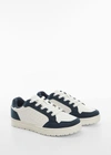 MANGO LACE-UP MIXED SNEAKERS NAVY