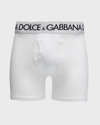 DOLCE & GABBANA MEN'S WAISTBAND-LOGO LONG BOXER BRIEFS