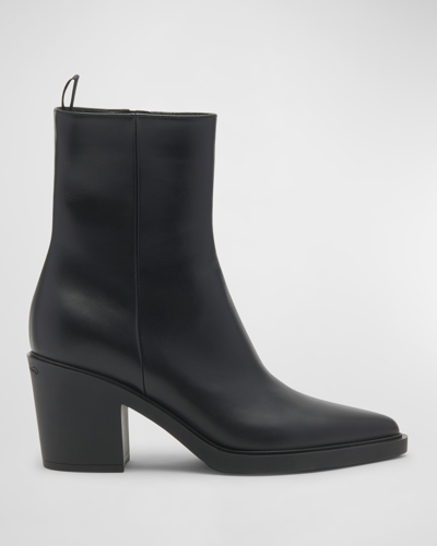 Gianvito Rossi Romney Point-toe Leather Chelsea Boots In Black