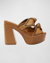 Alexandre Birman Aymmetric Clarita Platform Slide Sandal In Butterscotch