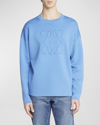 Loewe Men's Debossed Anagram Sweater In Navy Blue