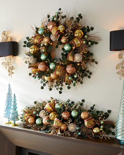 Neiman Marcus 28" Art Deco Christmas Prelit Wreath