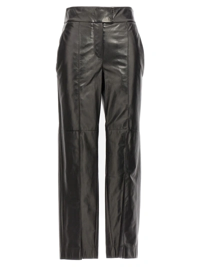 Brunello Cucinelli Leather Pants In Black