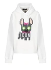 Dsquared2 Icon Pixelated-print Hoodie In White