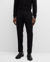 EMPORIO ARMANI MEN'S SOLID TWILL FLAT-FRONT PANTS