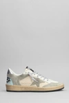 GOLDEN GOOSE GOLDEN GOOSE BALL STAR SNEAKERS IN BEIGE LEATHER AND FABRIC