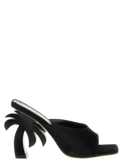 Palm Angels Palm Beach 110mm Leather Mules In Black