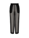 Saint Laurent Wide Trousers In Crepe Muslin In Black