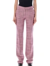 Stella Mccartney Wool Mouline Slim Fit Tailored Trousers In Pink