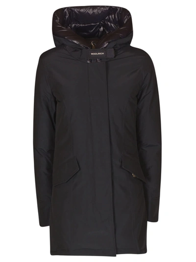 Woolrich Concealed Hooded Parka In Dark Navy