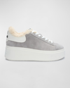 Ash Moby Be Kind Faux Fur Flatform Sneakers In Nebbia Grey