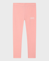 Kenzo Girls Pink Kids Spellout-logo Stretch-cotton Leggings 4-12 Years In 43g-nude