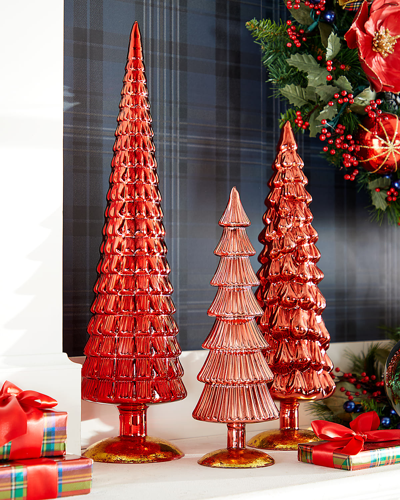 Cody Foster & Co Large Glass Christmas Trees, Set Of 3