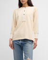 FORTELA CARMEL HENLEY TOP WITH TURQUOISE BUTTONS