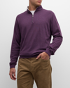 Peter Millar Men's Crown Comfort Quarter-zip Sweater In Grapevine