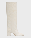 Paris Texas Anja Croc-effect Leather Knee-high Boots In Bone China