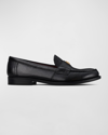 Tory Burch Perri Leather Mini Medallion Loafers In Black