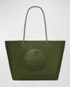 Tory Burch Ella Leather Chain Tote Bag In Olive Green