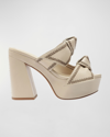 ALEXANDRE BIRMAN CLARITA DUAL-BOW PLATFORM SLIDE SANDALS