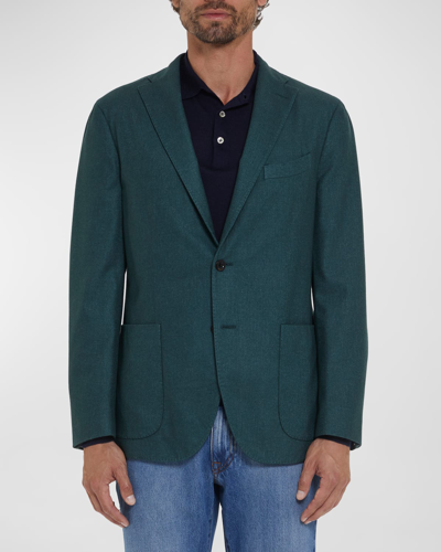 Boglioli Men's Patch-pocket Solid Blazer In Green-0573