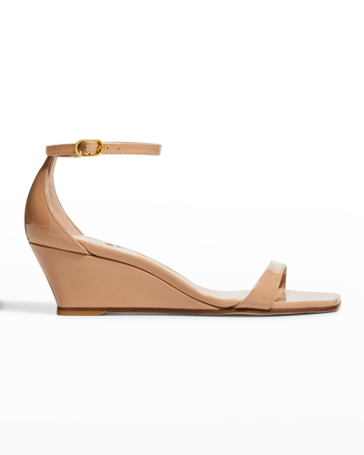 Stuart Weitzman Nudistcurve 50 Wedge In Adobe Beige